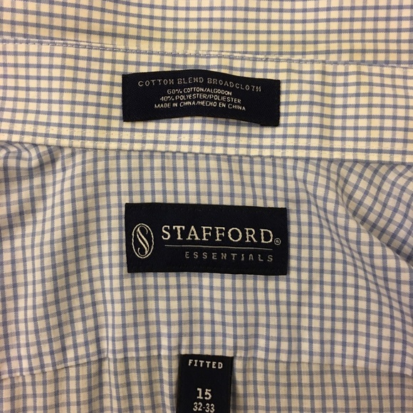 Men’s | white & blue | checked/plaid dress shirt - Picture 4 of 8